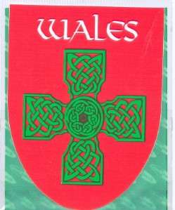 Wales Welsh RED Green CELTIC CROSS Decal Car Sticker  