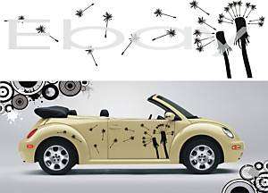 VW Beetle Art Flowers Seed Car Vinyl Decal Stickers Kit  