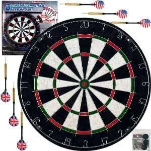  TGT Pro Style Bristle Dart Board Set w/ 6 Darts & Board 