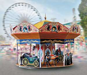 Nostalgisches Jahrmarkts Karussell Carousel Bastelbogen  