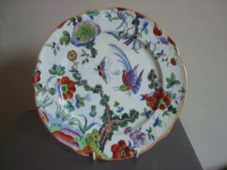 RARE ROCKINGHAM BRAMELD INDIAN FLOWERS PLATE c1828 SEE A & A COX FIG 