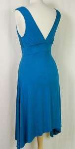 AQUA Suplice Sleeveless Asymmetrical Hem Dress BLUE   L  