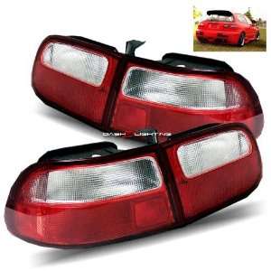  92 95 Honda Civic 3Dr Tail Lights   JDM Red Clear 