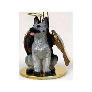  Black and Silver GSD Angel Christmas Ornament