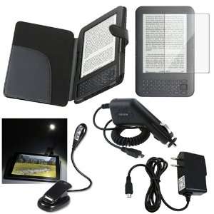 Case + Black LED Reading Book Light + Home Travel Charger + Rapid Car 