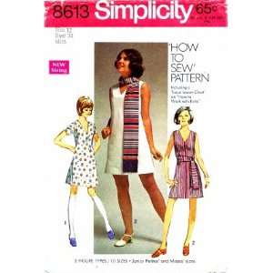  Simplicity 8613 Sewing Pattern Misses Dress Sash Scarf 