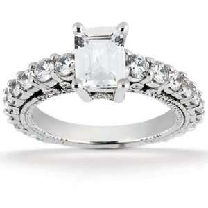  Emerald Cut Diamond Engagement Ring in Platinum Jewelry