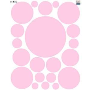   Dots (21) Soft Pink Polka Dot Wall Sticker Appliques