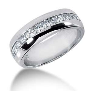  1.20 Ct Men Diamond Ring Wedding Band Princess Cut Channel 
