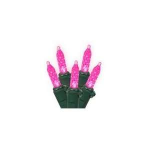   Pink LED M5 Mini Christmas Lights   Green Wire Patio, Lawn & Garden