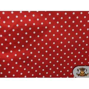   SMALL DOTS WHITE RED BACKGROUND Fabric By the Yard 
