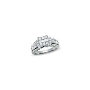 ZALES Composite Princess Cut Diamond Ring in 14K White Gold 1 1/4 CT 