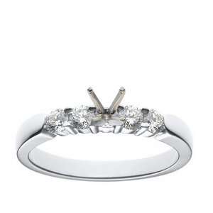 Platinum Prong Set Round Brilliant Diamond Engagement Ring Setting (1 
