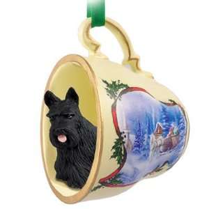   Scottish Terrier Christmas Ornament Sleigh Ride Tea Cup
