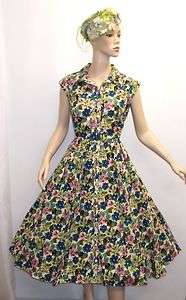 New Vintage Floral Vtg 1940’s/50’s style Pin Up Swing Rockabilly 