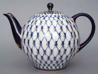 Lomonosov Porcelain Teapot Cobalt Net 3 cups  