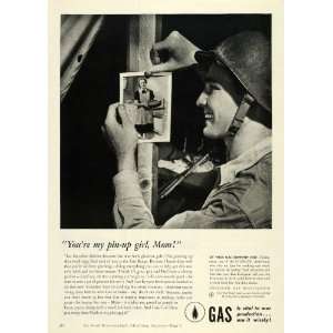  1943 Ad Mom Soldier Pinup American Gas Range Garden War 