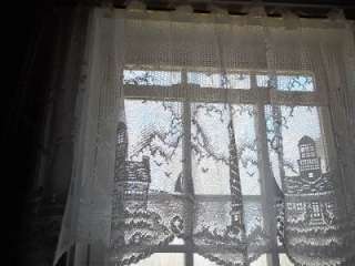   LACE VALANCE SWAG WINDOW CURTAIN LIGHTHOUSE BOAT HOUSE 60 X 24 WWSL646