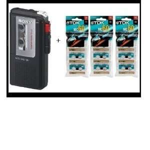   Microcassette Voice Recorder with TDK 60 Minute Micro Cassette 9  Pack