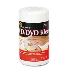  Right RR1420   CD/DVD Kleen Cleaner Wet Wipes, 5 1/4 x 5 3/4, 75/Tub