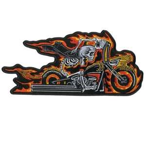 HECK RIDER SKULL 10 x 5 BACK PATCH Awesome Quality Embroidered For 