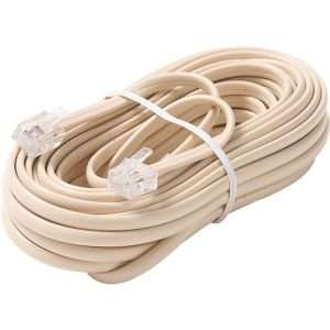    25 Ivory 6 Conductor Telephone Line Cord CL4561 Electronics