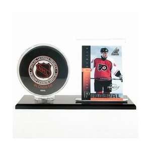    Black Acrylic Base Hockey Puck & Card Holder 