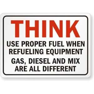 Think When Refueling Equipment To Use Proper Fuel Gas, Diesel And Mix 