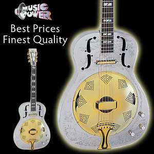 Dean Resonator Acoustic Electric Guitar Chrome & Gold  