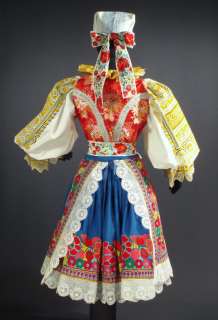   Folk Costume   rare embroidered peasant blouse skirt apron KROJ  