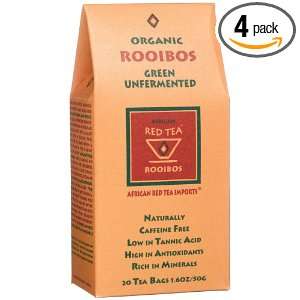 African Red Tea Organic Rooibos Tea, Green Unfermented, 20 Count Tea 