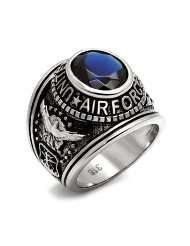 STAINLESS STEEL   Stainless Steel United State Mens Air Force CZ Ring