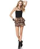   for Material Girl Skirt, Straight Fit Zipper Back Leopard Print Peplum