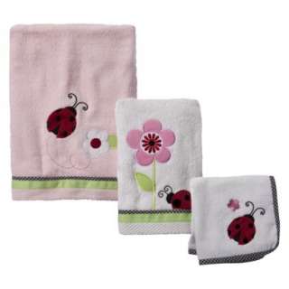 Tiddliwinks Ladybug 3 pc. Towel Set   Red/ Pink.Opens in a new window