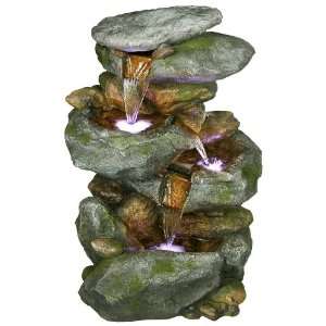  Rock Waterfall Fountain with LED LightsAlpine WIN582 