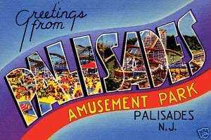 Palisades Amusement Park Post Card  Large Letter  