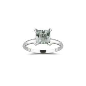    3.84 Cts Green Amethyst Solitaire Ring in Platinum 8.0 Jewelry