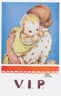 Mabel Lucie Attwell Baby and Mama Repro Greeting Card frm Vtg PC 