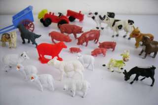 Farm Animal & People Toys Figures Huge Vintage Lot  