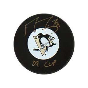 Marc Andre Fleury Autographed Puck   Pittsburgh Penguins Signed Puck