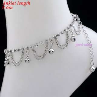   WIRE FALLS BELL DNAGLE white crystal women fashion anklet/ankle  