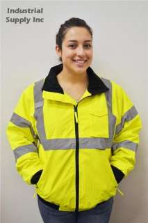 High Visibility Class 3 Safety Bomber Jacket   Large  