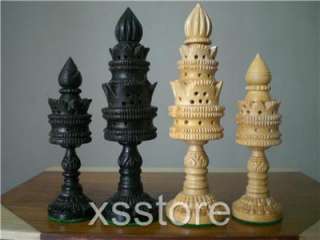   CARVING CHESSMEN LOTUS CHESS SET HAND CARVED ANTIQUE GIFT SALE  