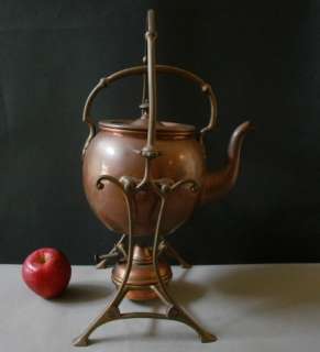  metallwarenfabrik antique copper and brass hot water tea kettle 