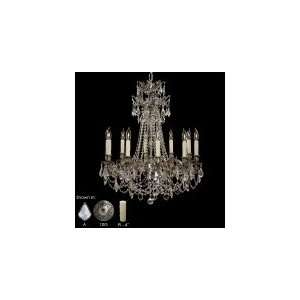   Tier Chandelier in Antique Pewter with Clear Strass Pendalogue crystal
