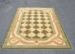 Green beige ivory 8x10 diamond greek area rugs carpet  