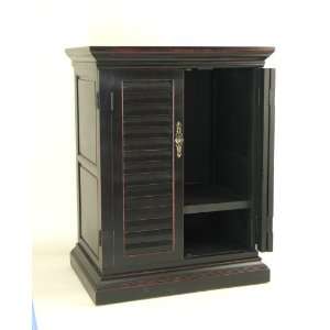  Solid Hardwood 27 TV Cabinet Armoire   Black Furniture & Decor