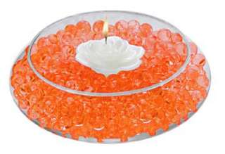 Orange water storing gel beads flowers vases   8oz Jar  