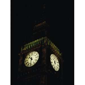 The Clock Faces of Big Ben, in its Late Gothic Revival Tower Stretched 