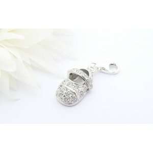   Baby Shoe Charm   Sterling Silver Charm for Bracelets Kitchen